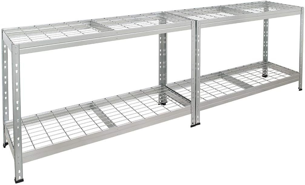 3er-Set Rivet Schwerlastregal mit Stahlgitter-Boden 180x120x45cm(HxBxT) 250 kg pro Boden verzinkt. Steckregal Metallregal Kellerregal Lagerregal Werkstattregal