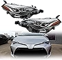 munirater Pair of Projector Headlight Headlamp Assembly Set Replacement for 2017 2018 2019 Corolla SE XLE XSE Sedan, Replace Driver & Passenger Side Headlamps Halogen LED