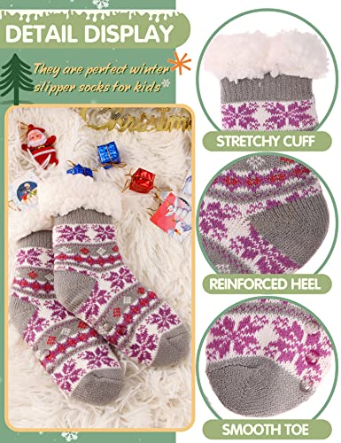 MOGGEI Girls Slipper Fuzzy Socks Kids Boys Fluffy Fleece Lined Warm Plush Sherpa Winter Child Home Socks4