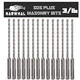 SDS Plus 3/16 Inch Masonry Drill Bits (13 Pack - Industrial Grade) 6 Inch Rotary Hammer Bit for Concrete, Stone, Block, & More!