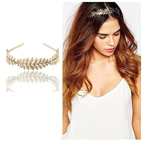 Dervivea Boho Foglie Capelli Cerchietto Foglia D'oro Ramo Fasce Testa Nuziale Foglia Copricapo Vintage Greco Divinità Cerchietto Capelli Cerchietto Decorativo Accessori Per Capelli