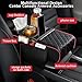 Car Armrest Cushion, Car Center Console Cover, Leather Armrest Cover for Car, Universal Middle Console Cushion with Storage Box, Cup Holder, Phone Slot, Waterproof Interior Accessories (black-red)