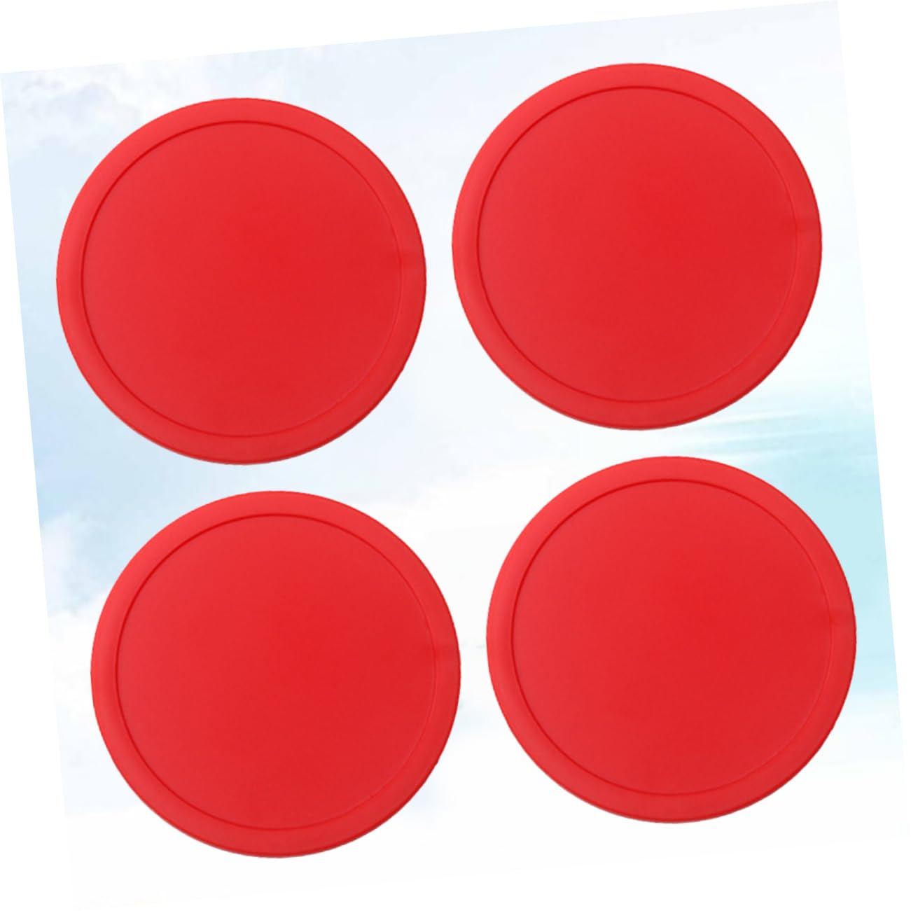 ibasenice Boys and Girls Air Hockey Table Accessories 4pcs 75mm Pushers Hockey Handles Paddles Game Room Toy