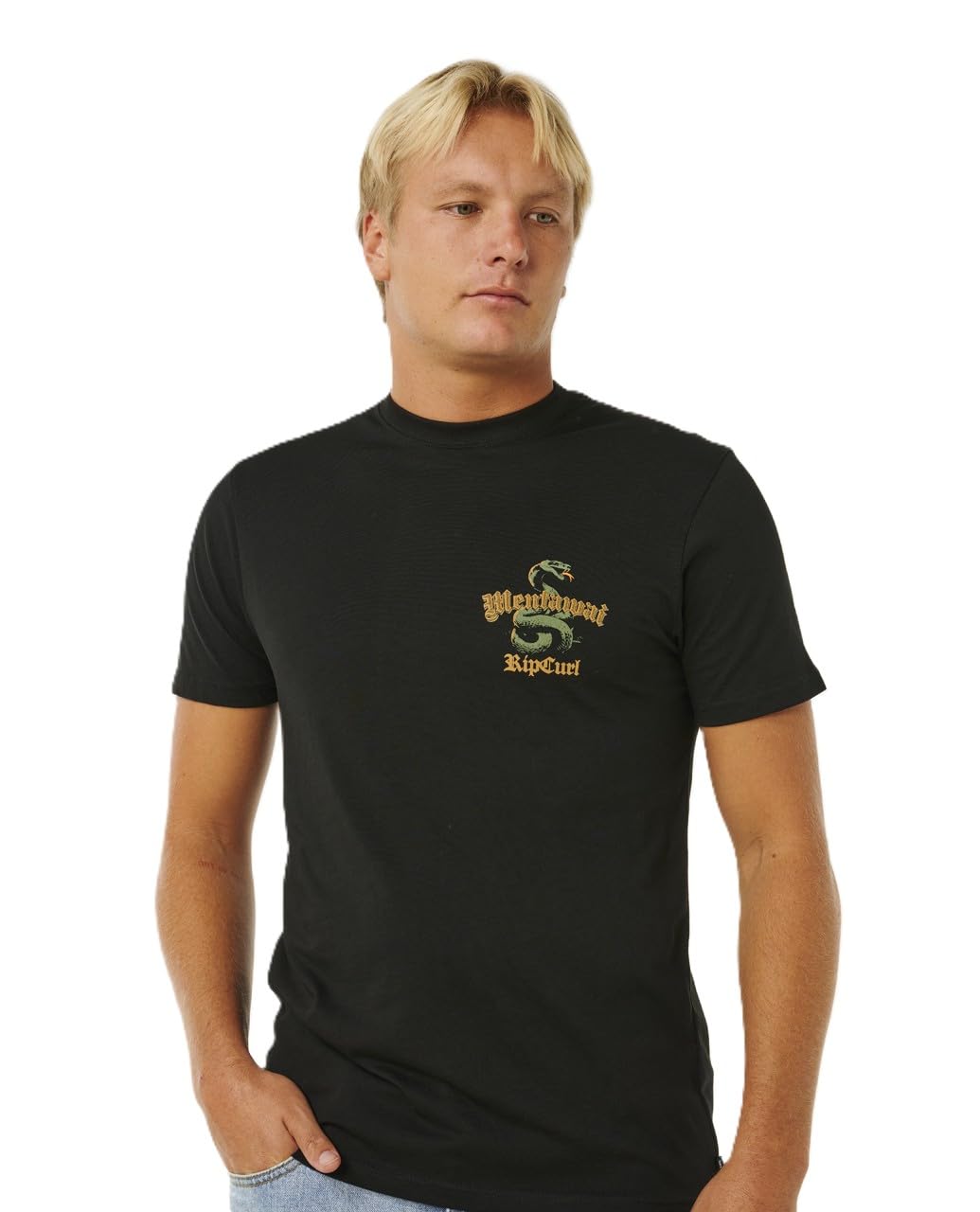 RIP CURL Men's Desti Animals Tee Short Sleeve Top T Shirt Black Size XXL