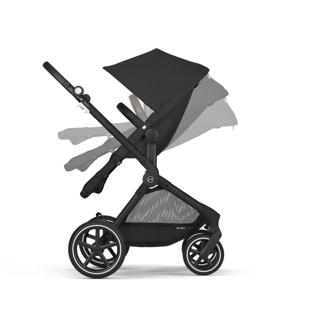 CYBEX Gold EOS Lux Poussette 2-en-1, Système pour Voyage, De la naissance à 22 kg (env. 4 ans), Moon Black