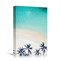 Canvas Wall Art Palm Tree Shadows Living Room Multicolor Nature Photography Relax/Calm Trees Tropical - 12x18 inches