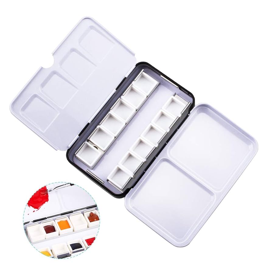 Amazon.co.jp: WANDIC 水彩絵の具ケース, 1セット 空の水彩スズ