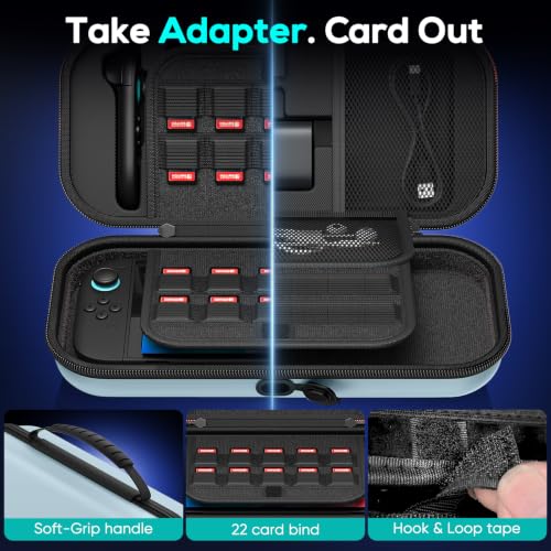 Image of Auarte [Charge inside Carrying Case for Switch 2 /OLED /Switch 1-Light Blue