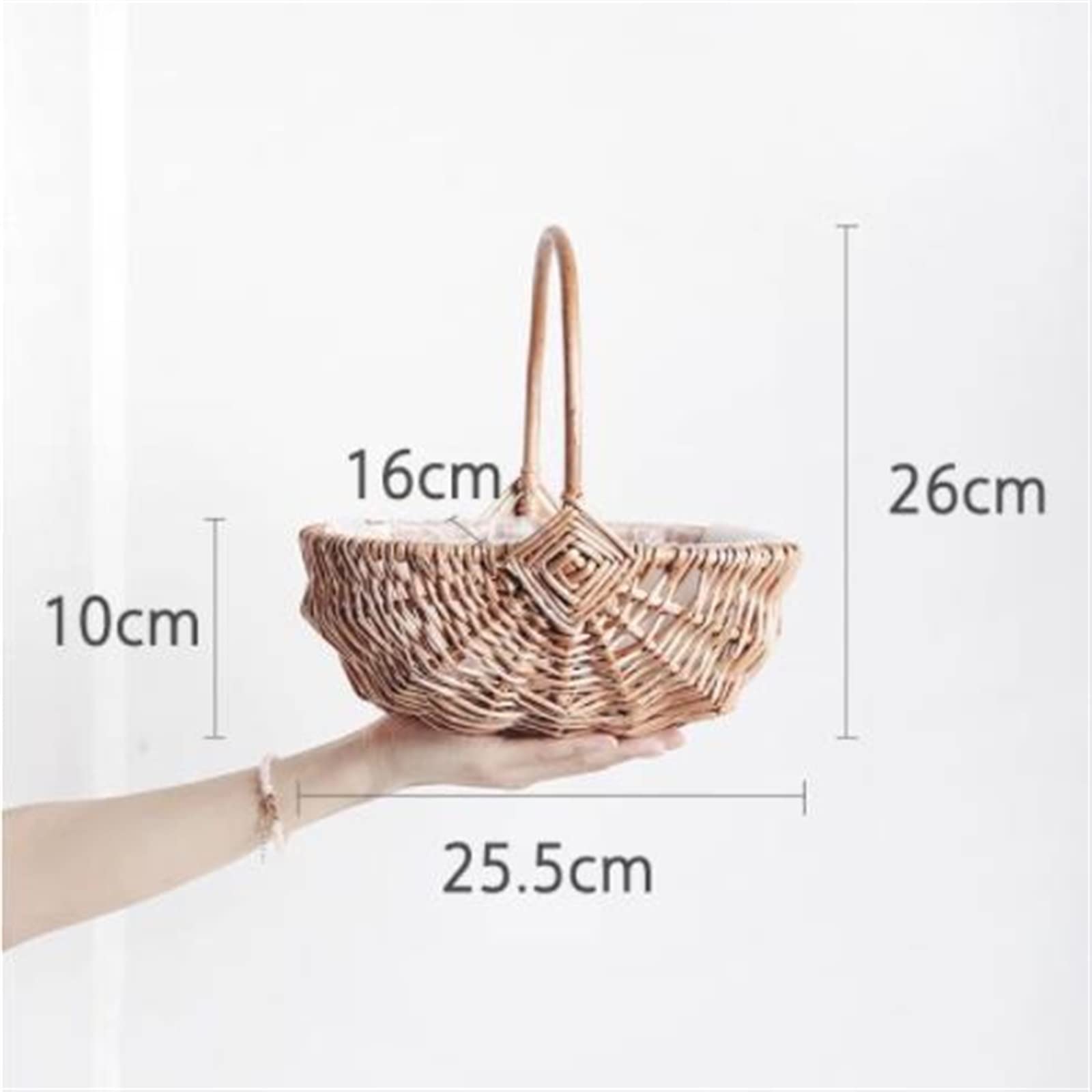 Cesta de Picnic Tejer a Mano Cesta de Madera Fruta Pan Cesta de Verduras Cesta de Huevos de Pascua Cesta de Regalo de Flores y Frutas de Mimbre
