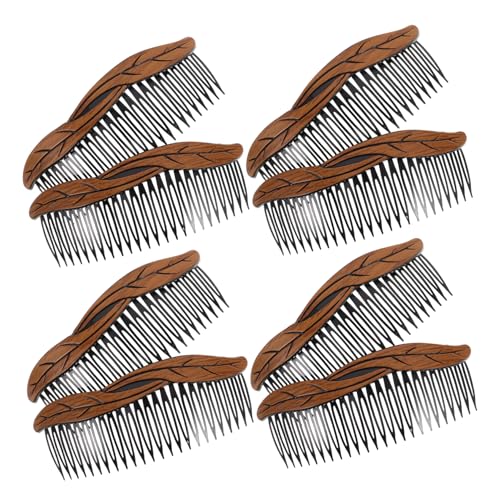 SHERCHPRY 8pcs Hair Side Comb Women: Decorative Bang Combs with 24-tooth Strong Hold Hair Clips -twist Combs for Bun Chignon Up-do Styling Accessories