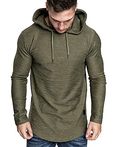 Image of Lexiart Mens Cotton Hoodies Pullover Sport Muscle Workout Shirts