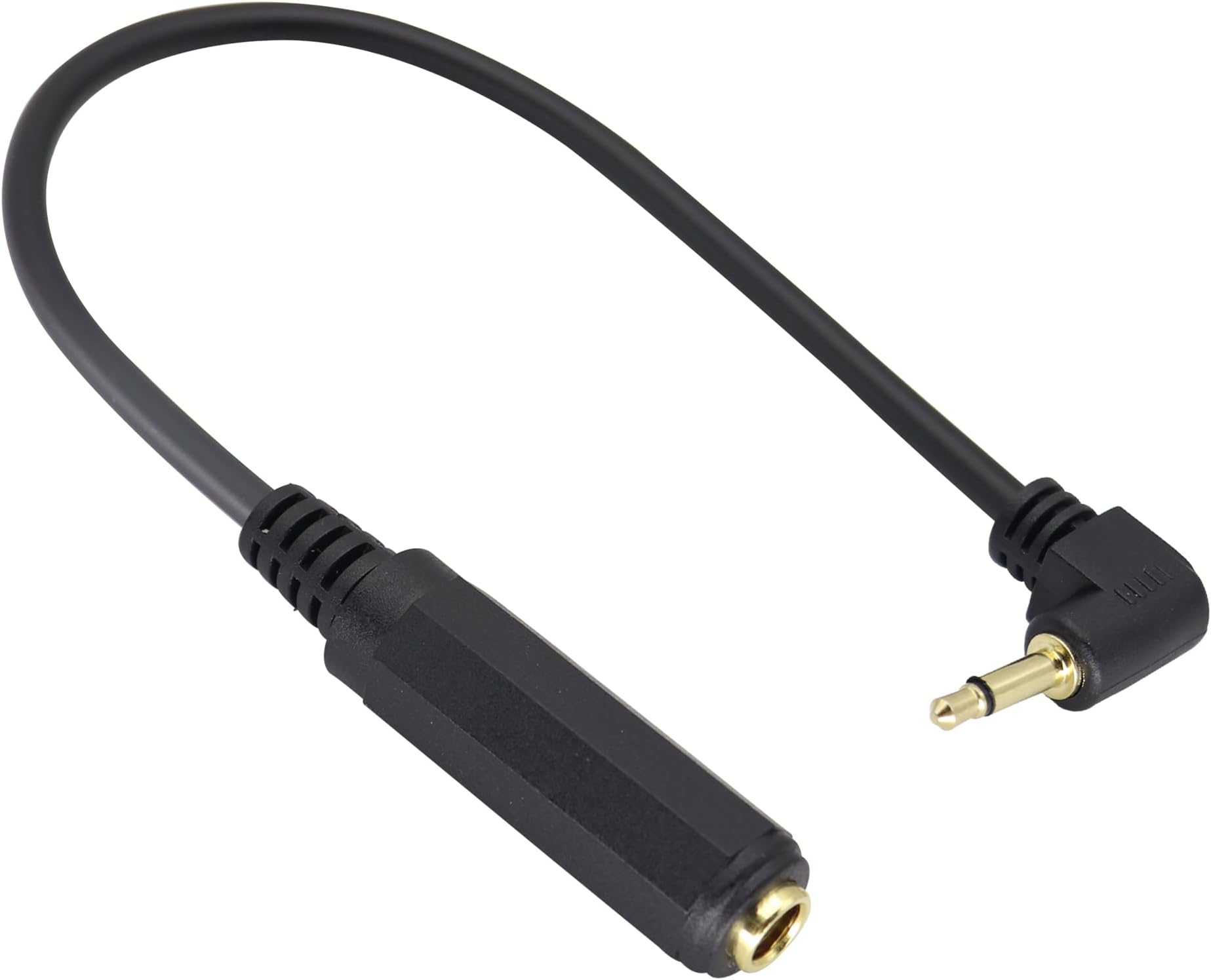zdyCGTime Right Angle Gold Plated 1/4 Mono to 1/8 Cable 90 Degree TS 3.5mm Mono Audio 1/8 inch Male to 6.35mm 1/4 inch Female Jack Converter Cable for Amplifier, Speaker, Guitar(30CM/1Pack)