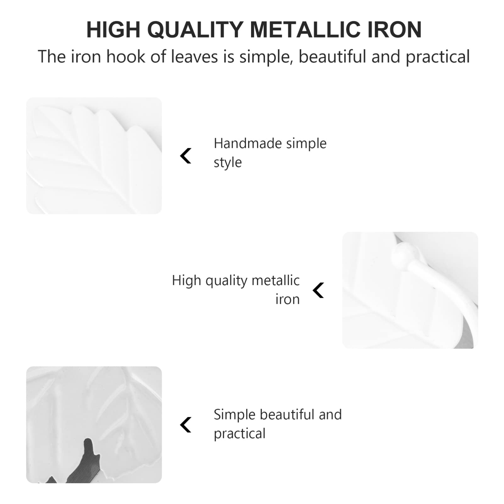 VASDEV Perchas de Metal 9 Piezas Ganchos de Pared con Forma de Hoja Ganchos Decorativos Ganchos para Toallas Ganchos de Pared Ganchos Decorativos para Toallas (Blancox2 Piezas 16x6.5x3cmx