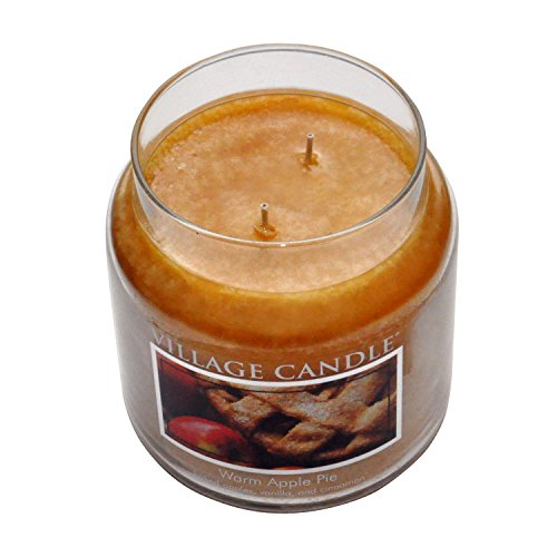 Image of Village Candle Warm Apple Pie Large Glass Apothecary Jar Scented Candle,21.25 oz,Brown,(Pack of 6)