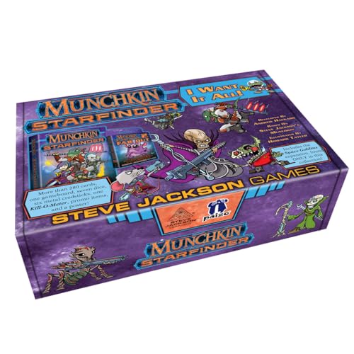 Munchkin Starfinder I Want It All! Board Game Set | Board Game for Adults, Kids & Family | Fantasy Adventure Roleplaying Game | Ages 10+ | 3-6 Players | Average Play Time 120 Min | Steve Jackson Games