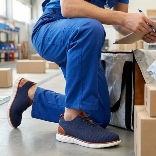 Image of Steel Toe Shoes for Men Lightweight Safety Tennis Shoes Work Sneakers | Oxfords, Breathable, Arch Support, Casual Dress Safety Shoes, Indestructible, Running, Factory