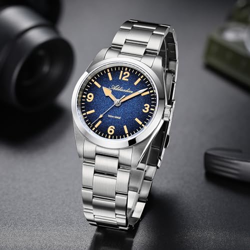 Image of ADDIESDIVE Quartz Watch for Men 36 MM Small Dial Analog Waterproof 100 M | Conves Crystal VH Sweep Second Movement Simple Male Watches Stainless Steel