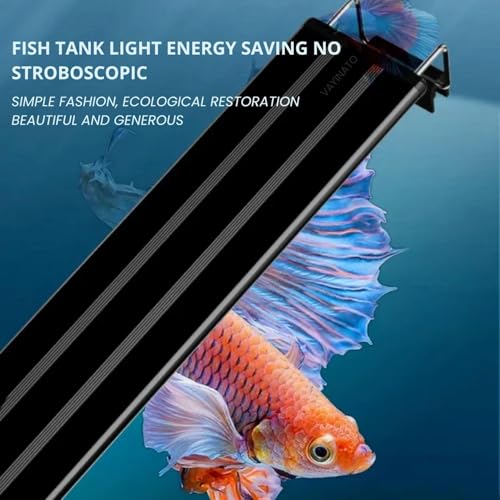 Image of VAYINATO Plastic (LY-30S Fit for 30-40Cm Tank) Aquarium LED Light (Blue+White) Corded Electric Single Color Mode LED Light Ultra Slim Black Light water Proof with Extendable Bracket