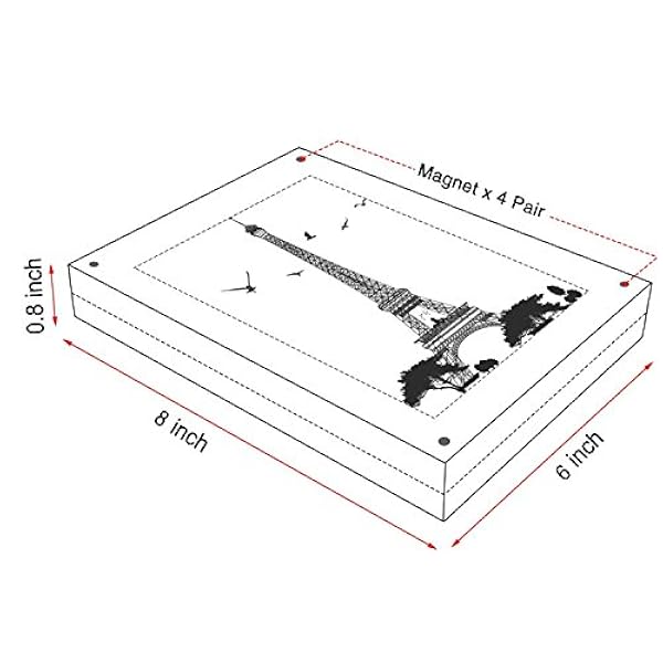 Boxalls Porta foto in acrilico trasparente, Porta foto magnetico, porta foto da tavolo senza cornice (10 x 15 cm confezione da 5)