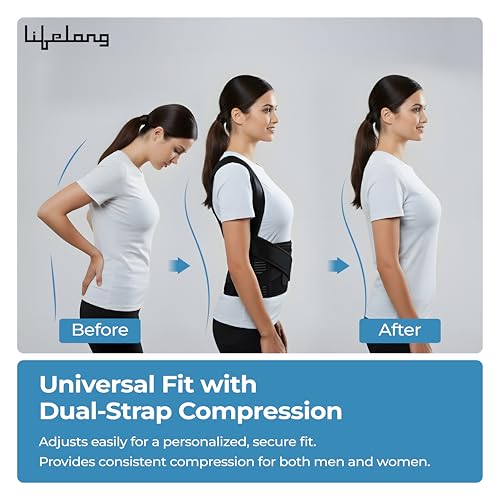Image of Lifelong Posture Corrector Belt for Men & Women |Free Size Back Support Belt for Back Pain Relief, Shoulder & Spine Alignment |Universal Adjustable Belt for Back Straightening & Improved Posture