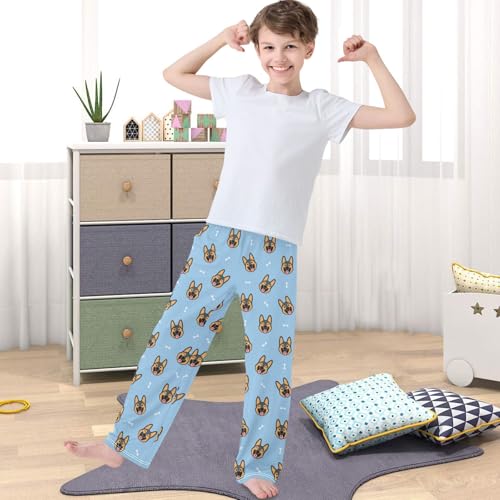 Boy's Pants Happy Shepherd Puppy Blue Jogger Pants Elastic Waist Long Bottoms Trousers with Pockets 6-14 Years4