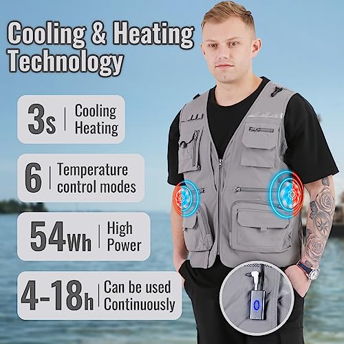 Image of BOTTLESTALK AFFORDABLE SUSTAINABILITY Cooling Vest for Men,SemiconductorHeating & Cooling Vest with Battery Packfor Outdoor