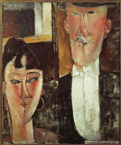 Cuadro Modigliani Gli sposi póster de lienzo artístico de 60x90cm para salón