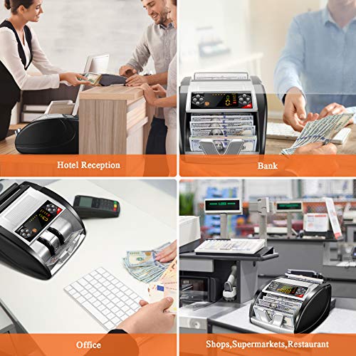 Nx-510 Business Grade Money Counter Machine With Counterfeit Bill Detector(Uv/Mg/Ir), Portable Bill Counting Machine With Led External Display, Hidden Handle, 6 Modes, Fast Count #TOP6