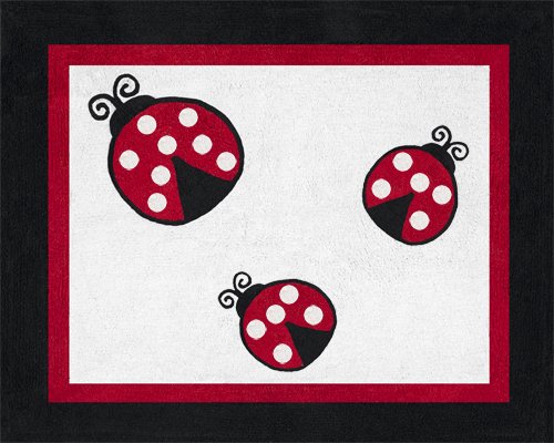 Sweet Jojo Designs Polka Dot Ladybug Accent Floor Rug