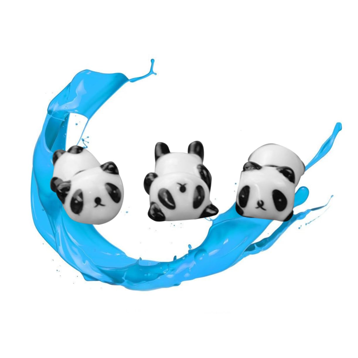Repose-Baguettes, Supports pour Baguettes de Restaurant, Motif Panda en céramique, Lot de 6, Noir et Blanc, 14,7 x 7,6 x 7,6 cm