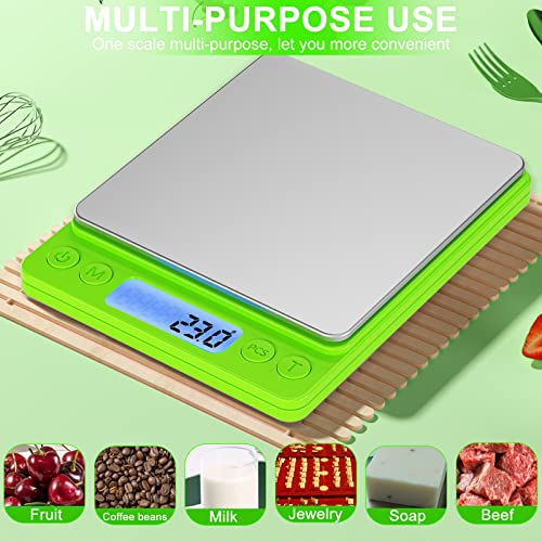 Digital Food Scale For Food Ounces And Grams，Yoncon 3000G/0.1G Accuracy Multifunctional Kitchen Scale For Cooking, Baking | Small Size For Easy Storage | 2 Trays #TOP5