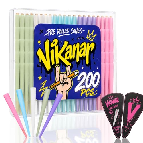 #VerdientProvisionen<br>200 Cones XXL Vorgedrehte Hülsen Konische 110mm KING SIZE Pre Rolled/Vorgerollte Blättchen/Longpapers mit 26 mm Filtertip in 5 Farben