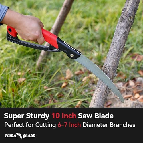 image for FLORA GUARD 10-Inch Folding Hand Saw, Heavy Duty Pruning Saw with Mult