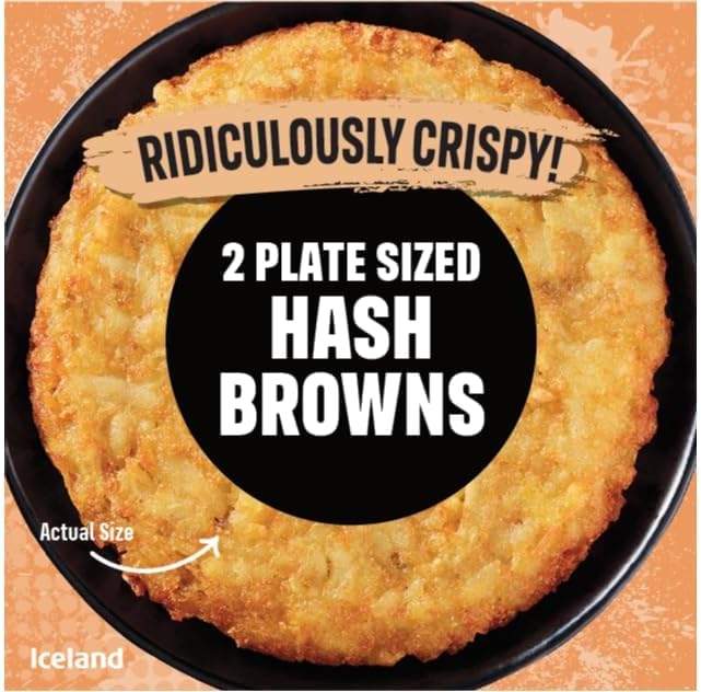 Iceland 2 Plate Sized Hash Browns 400g