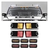Kojem LED Cab Roof Lights Compatible with 2003-2009 Hummer H2 SUT Top Clearance Running Lights Kits Marker Lamps Smoke Lens & Black Housing 10Pcs