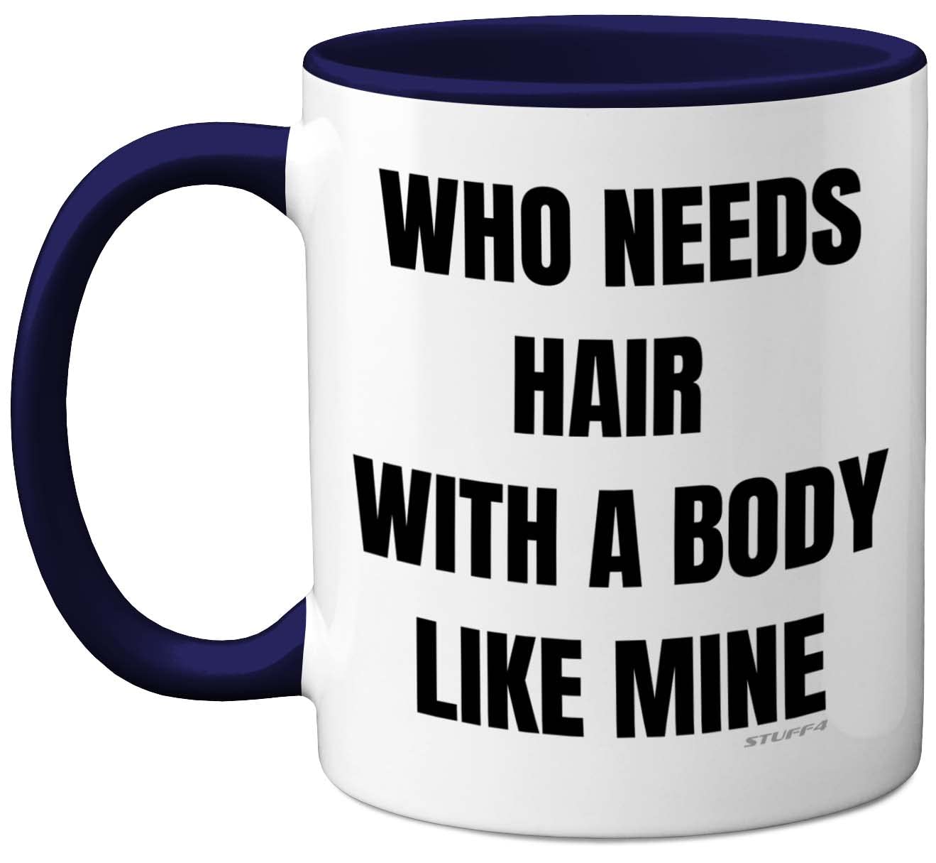 Stuff4 Men's Navy Blue Bald Mug - Funny Birthday Gift For Him, Novelty 11Oz Ceramic Dishwasher Safe Mug, Baldi For Dad, Christmas, Father's Day