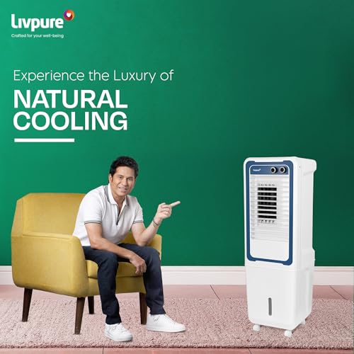 Image of Livpure Magnakool Tower 57L Air Cooler|High Speed Air Delivery|188 Sq.Ft. Large Area Coverage|Ice Chamber|High Density Honeycomb Pads|Inverter Compatible|2Yrs Motor Warranty,1 Yr Comprehensive(White)