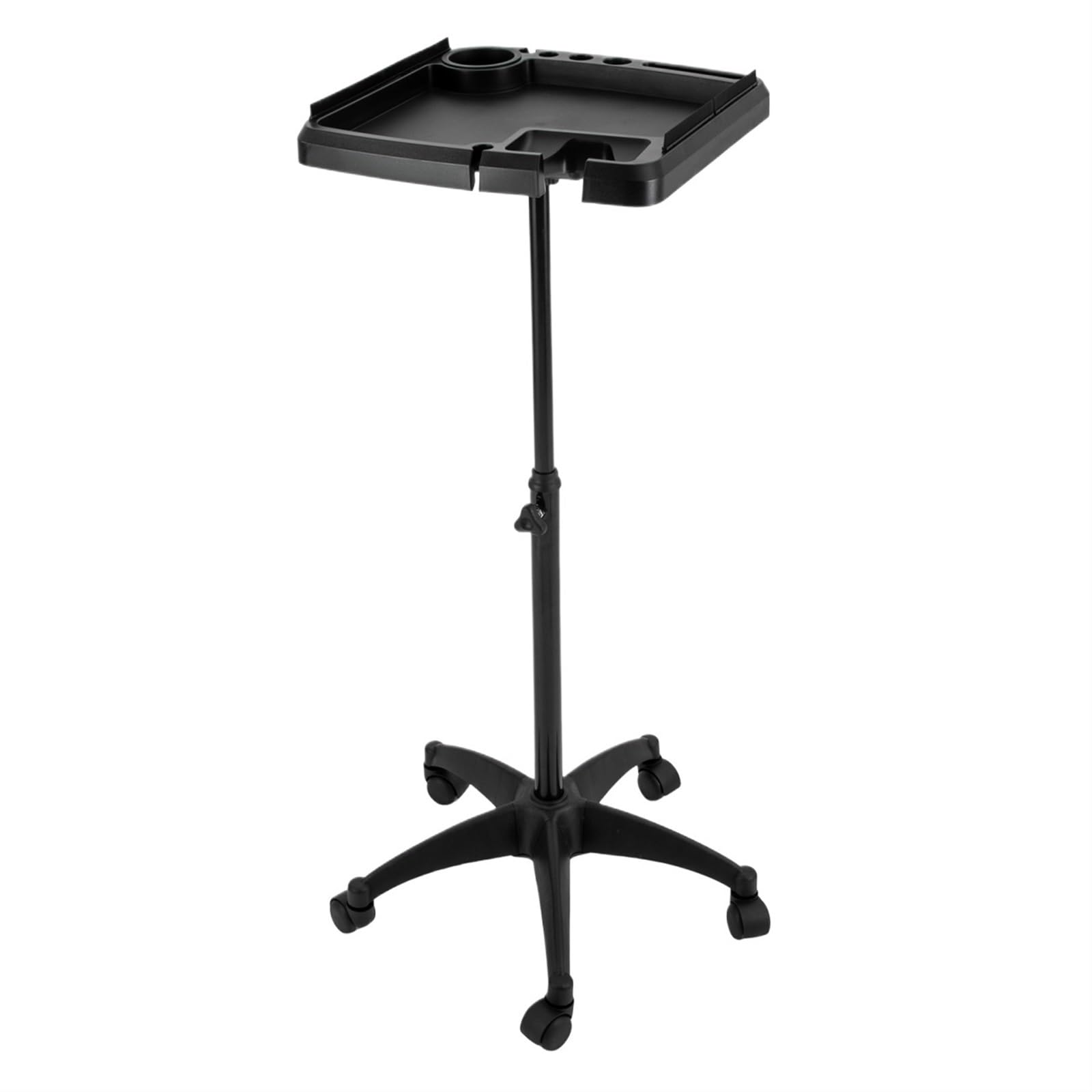 Carrello per Estetista Carrello for Vassoio for Salone di Bellezza Carrello Mobile Regolabile for Estensioni dei Capelli Carrello for Strumenti for Tatuaggi Altezza 72,5-110 cm(Black)
