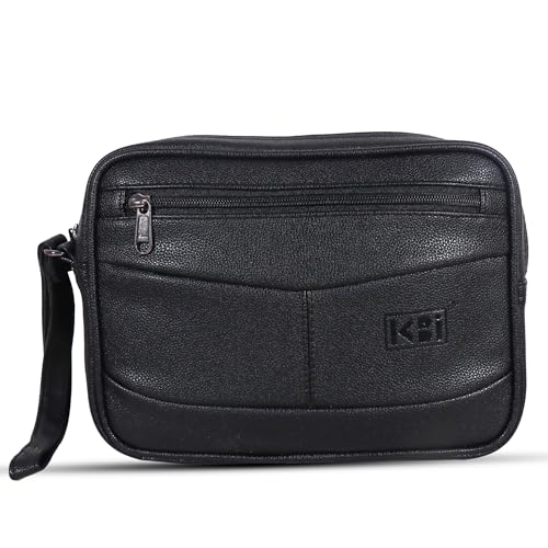 Image of kbi Mens Cash Bag Pouch Money Carrying Handling Luggage Multipurpose Travel Pouch vegan Leathe