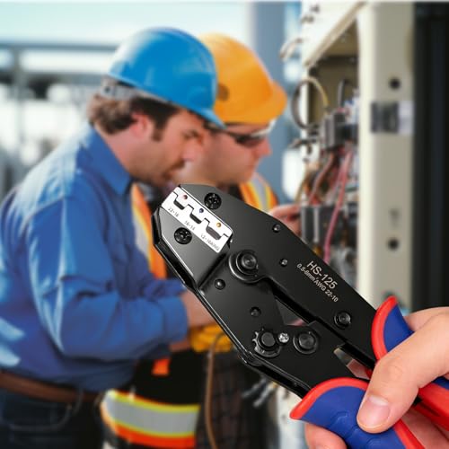 Ratchet Wire Crimping Tool with 120Pcs Heat Shrink Butt Connectors,AWG22-10 by GJOYNY - Used condition - Image 7