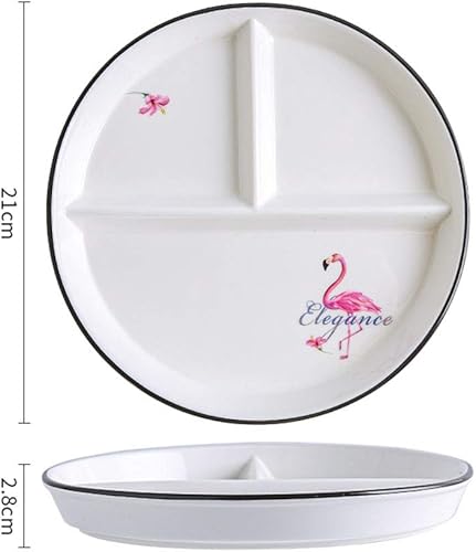 Miniatura 2 de 1 plato de cerámica para control de porciones de dinosaurio, plato dividido para comer racional, plato de postre dividido, plato de ensalada, plato