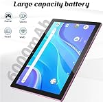 2 en 1 tablette 10 Inch Android 15 OS Tablettes, comprimés avec clavier, souris, boîtier, stylus, 32GB ROM+8 Go RAM, 8MP Caméra double, processeur Quad Core, 6000mAh Batterie, 10.1 dans FHD Tab Rose