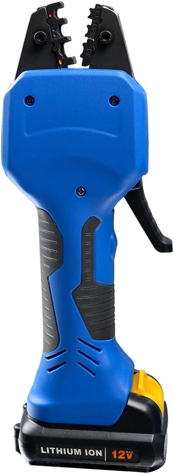 Electric Crimping Tool Battery Prowered for Crimper Plier, Electric Cable Lug Crimper Pliers Cable Crimping Tool with Die, Battery and charger Included