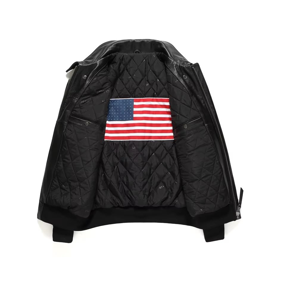 Men Air Force A2 Leather Flight Bomber Jacket | G1 Aviator Real Leather Jacket Navy G-1 Flight Jacket2