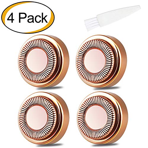 Facial Hair Remover Replacement Heads Flawless for Good Finishing and Well Touch 18K Gold Plated Blades Count 4