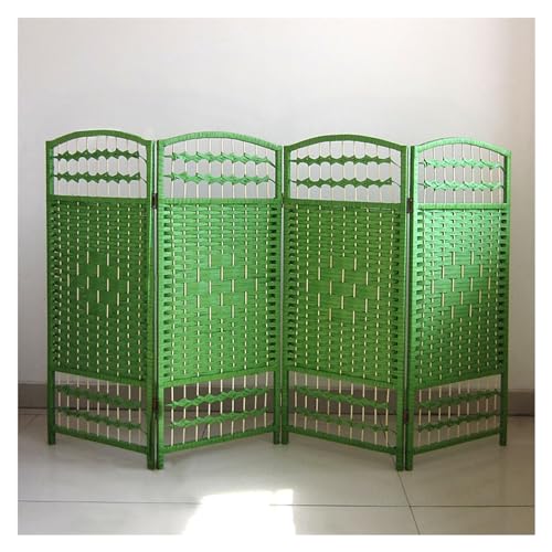 Séparateur de pièce portable et pliable 6 panneaux tissé vert
