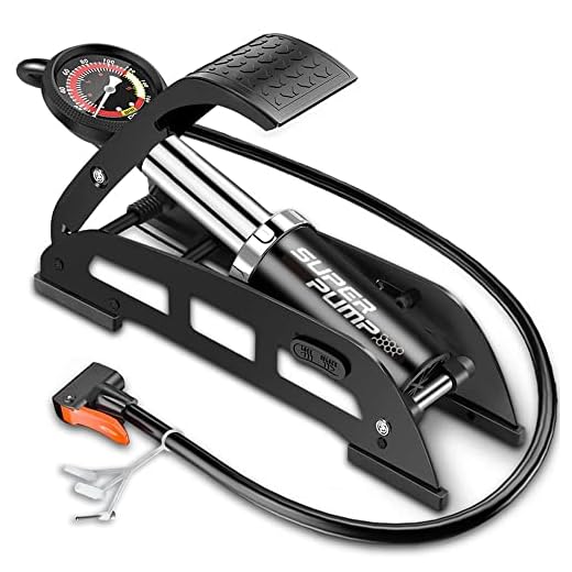 Bike Floor Pump, Portable Bike Tire Pump with Accurate Pressure Gauge and Smart Valves, Bicycle Foot Air Pump Mercury for Cars,Bicycles,Motorcycles, Balls and Other Inflatables