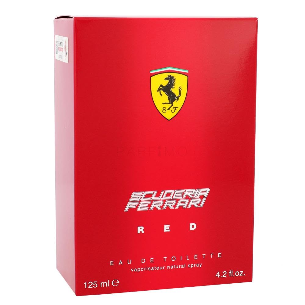 FerrariRed.Eau de Toilette Uomo, Profumo Spray Naturale, 125 ml, Fragranza Classica