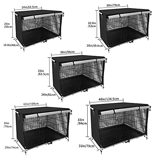 Pecopcock Dogs Crate Cover Privacy Windproof Safe for Dog Durable-Polyester Pet Kennel Cover Crate Cover 42 inches… - Image 3