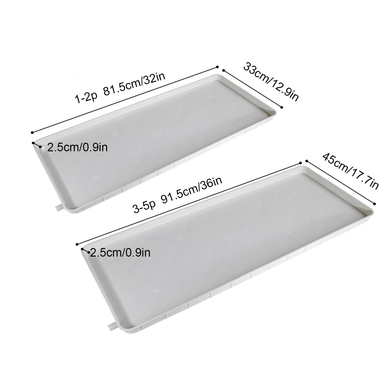 Bac D'égouttement du Climatiseur Fabriqué en PVC ，Tuyau de 200 Cm, Compatible avec Les Climatiseurs Split Intérieurs(91.5 * 45 * 2.5cm/36 * 17.7 * 0.9in)
